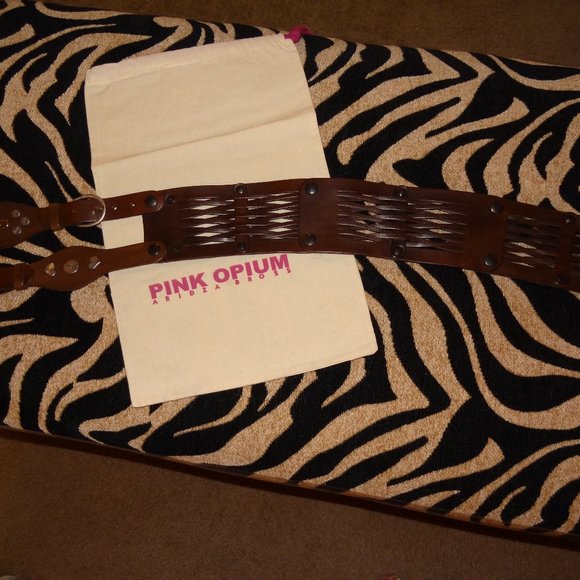 NWT Vintage Pink Opium Aridza Bross cinch belt S-M?